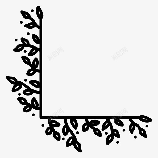 花和叶角分隔器花图标svg_新图网 https://ixintu.com 分隔器 手绘花和叶角v2 花 花和叶角