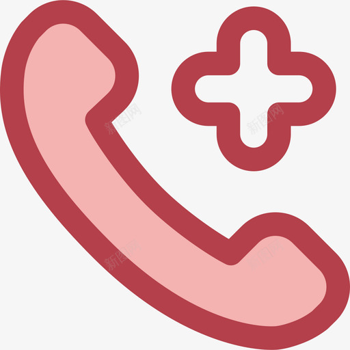电话通讯9红色图标svg_新图网 https://ixintu.com 电话 红色 通讯9