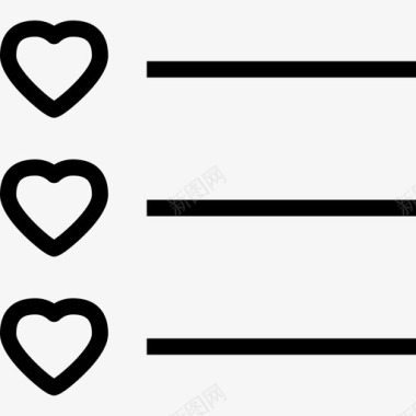 清单情人节系列线性图标图标
