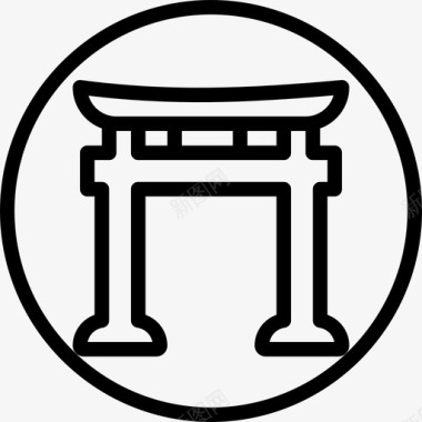 神道宗教元素直系图标图标