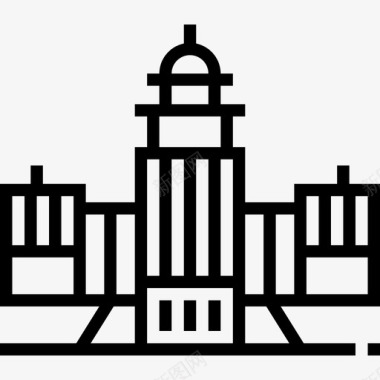 国会大厦地标4直线形图标图标
