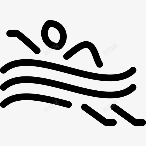 游泳健身线工艺直线型图标svg_新图网 https://ixintu.com 健身线工艺 游泳 直线型