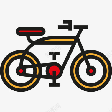 自行车运输大包装线性颜色图标图标