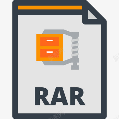 Rar文件类型2线性颜色图标图标