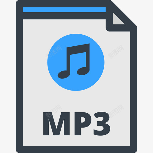 Mp3文件类型2线性颜色图标svg_新图网 https://ixintu.com Mp3 文件类型2 线性颜色