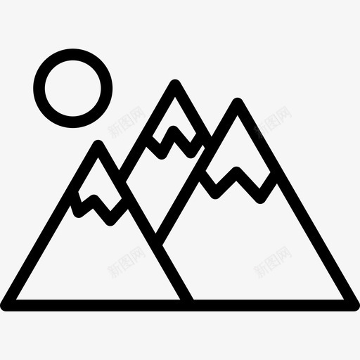 山地野营系列直线型图标svg_新图网 https://ixintu.com 山地 直线型 野营系列