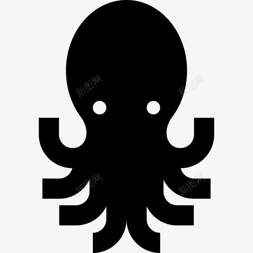 章鱼海洋生物2套填充图标svg_新图网 https://ixintu.com 填充 海洋生物2套 章鱼