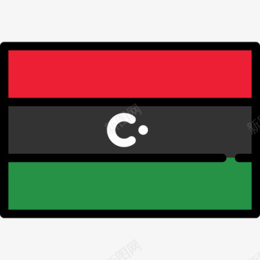 利比亚国旗收藏长方形图标图标