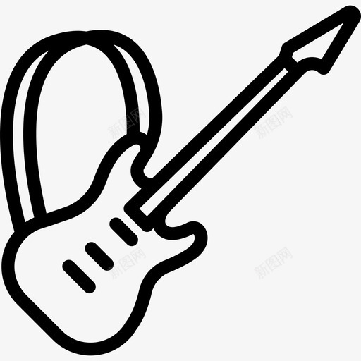 电吉他生活方式图标线性svg_新图网 https://ixintu.com 生活方式图标 电吉他 线性