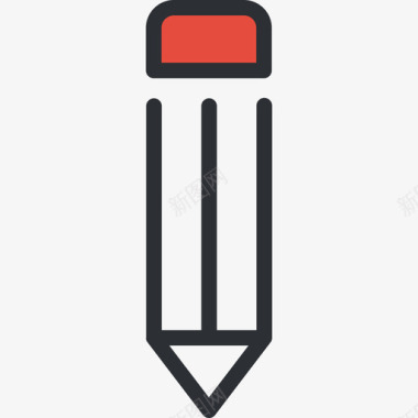 铅笔商务系列6红色图标图标