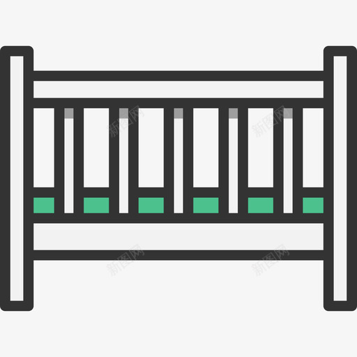 婴儿床家具线性颜色图标svg_新图网 https://ixintu.com 婴儿床 家具 线性颜色