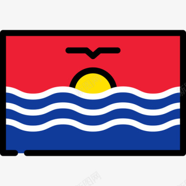 基里巴斯旗帜系列长方形图标图标