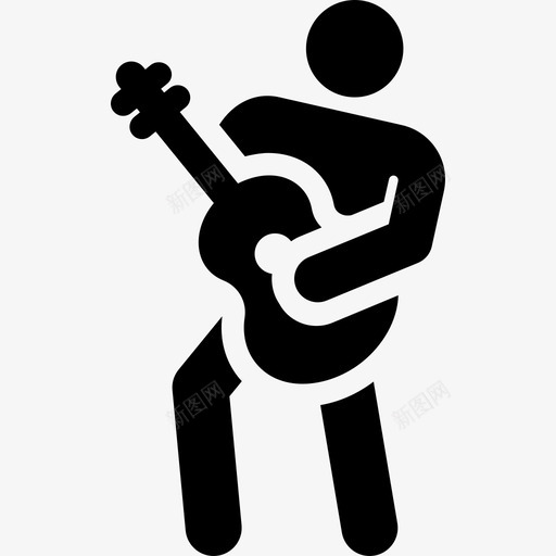 吉他手生日图案填充图标svg_新图网 https://ixintu.com 吉他手 填充 生日图案