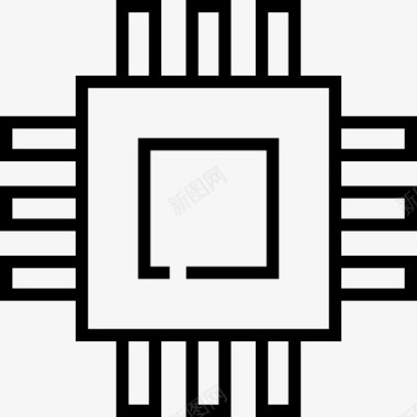 Cpu电子7线性图标图标