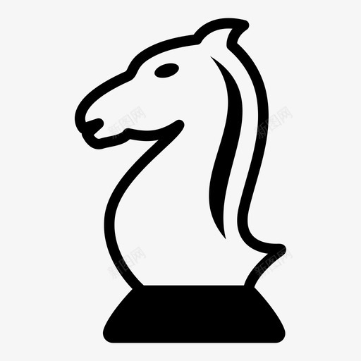 马国际象棋象棋骑士图标svg_新图网 https://ixintu.com 国际象棋 战略 象棋骑士 运动 马