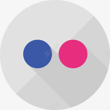Flickr社交媒体圆形平面图标图标
