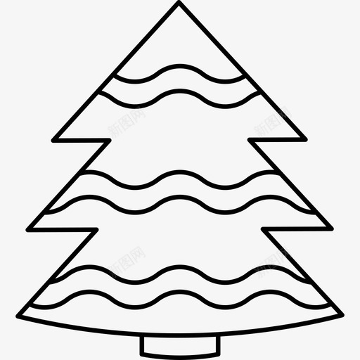 圣诞树圣诞树线工艺图标svg_新图网 https://ixintu.com 圣诞树 圣诞树线工艺