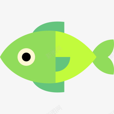 鱼食物套装2扁平图标图标
