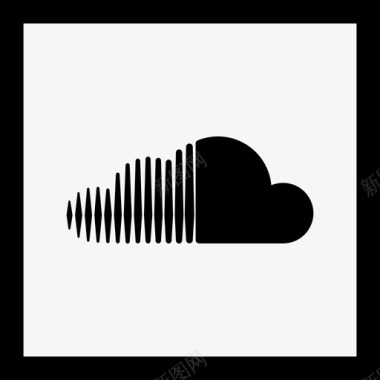 Soundcloud社交媒体徽标集合线性图标图标