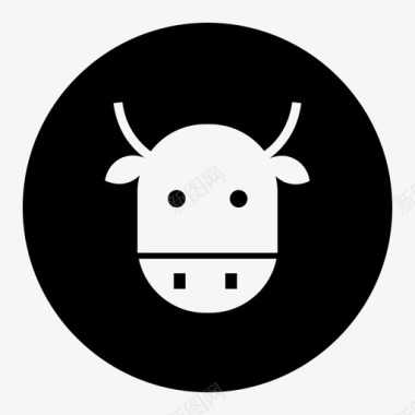 牛农业牛脸图标图标