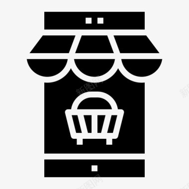 移动购物购物篮商务图标图标