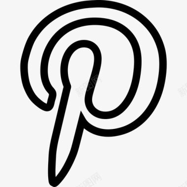 Pinterest品牌系列线性图标图标