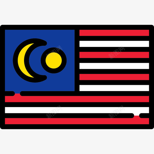 马拉西亚旗帜收藏长方形图标svg_新图网 https://ixintu.com 旗帜收藏 长方形 马拉西亚