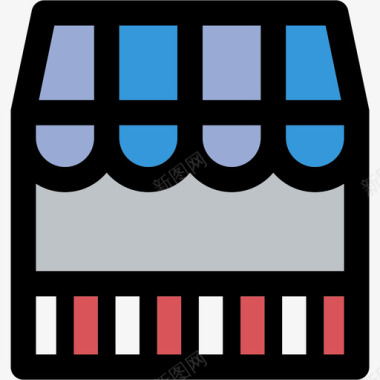 商店电子商务套装2线性颜色图标图标