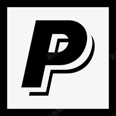 Paypal社交媒体徽标集合线性图标图标