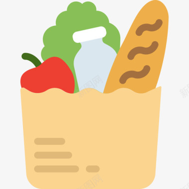 食品杂货美食套餐平板图标图标