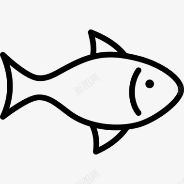 鱼食物和饮料2线性图标图标