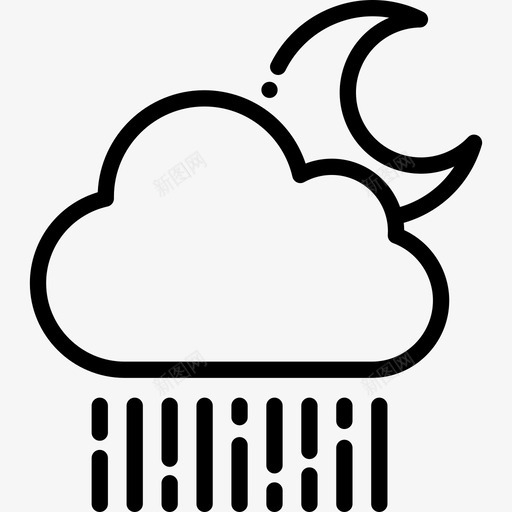 多雨天气5线性图标svg_新图网 https://ixintu.com 多雨 天气5 线性