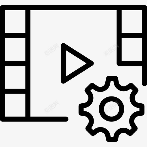 视频播放器交互装置线性图标svg_新图网 https://ixintu.com 交互装置 线性 视频播放器