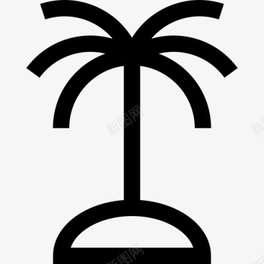 棕榈树生态收集线性图标图标