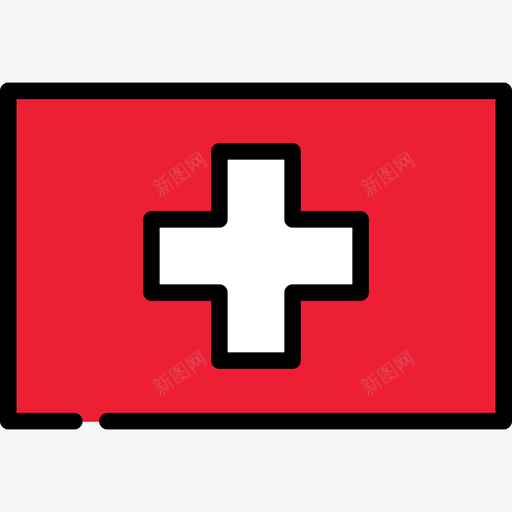 瑞士旗帜系列长方形图标svg_新图网 https://ixintu.com 旗帜系列 瑞士 长方形