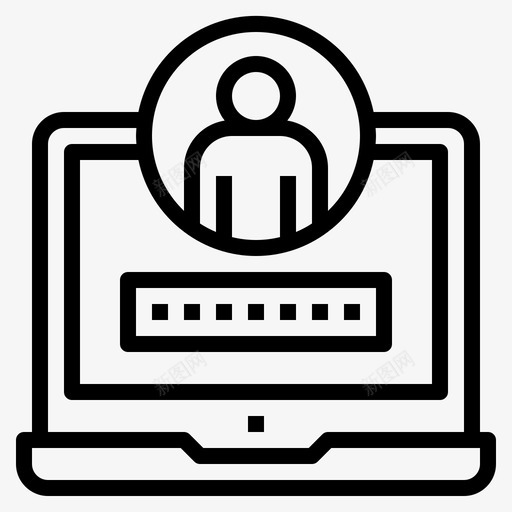 登录笔记本电脑密码图标svg_新图网 https://ixintu.com 安全 密码 用户 登录 笔记本电脑 网络开发