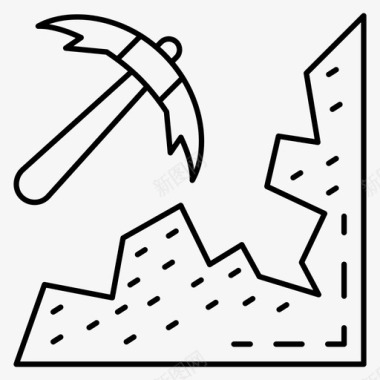 斧头挖掘采矿图标图标