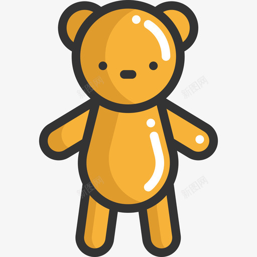泰迪熊儿童元素线性颜色图标svg_新图网 https://ixintu.com 儿童元素 泰迪熊 线性颜色