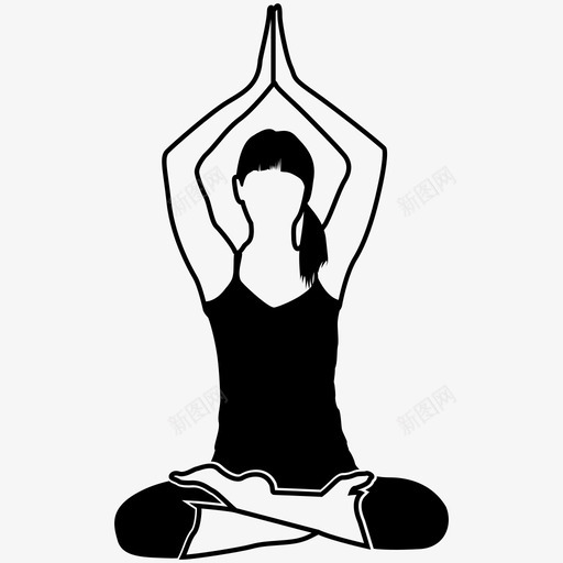 瑜伽锻炼健身图标svg_新图网 https://ixintu.com 健身 力量 普拉提 瑜伽 瑜伽5 锻炼