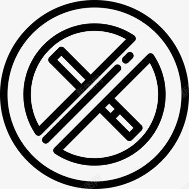 禁止吸烟机场大包装直线型图标图标