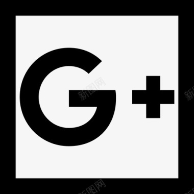 GooglePlus社交媒体徽标集合线性图标图标