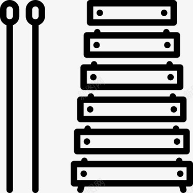 木琴音乐3线性图标图标