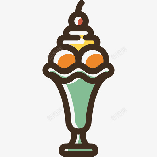 冰淇淋食品线性颜色食品套装图标svg_新图网 https://ixintu.com 冰淇淋 线性颜色食品套装 食品