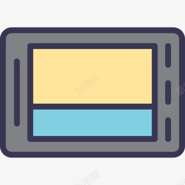 平板电脑科技元素套装浅平边框图标图标