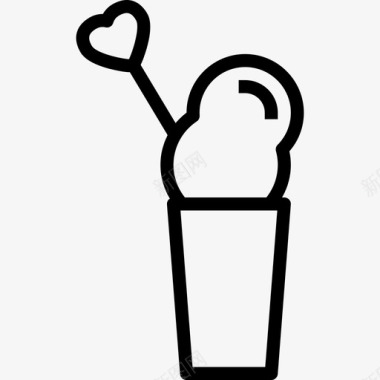 冰淇淋情人节系列直系图标图标