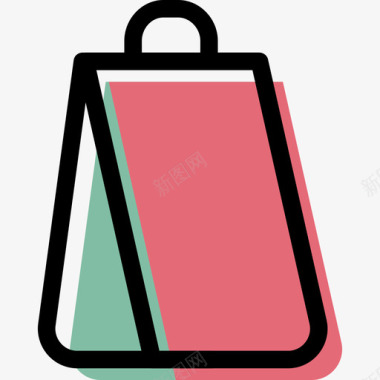 购物袋购物和电子商务套装颜色图标图标