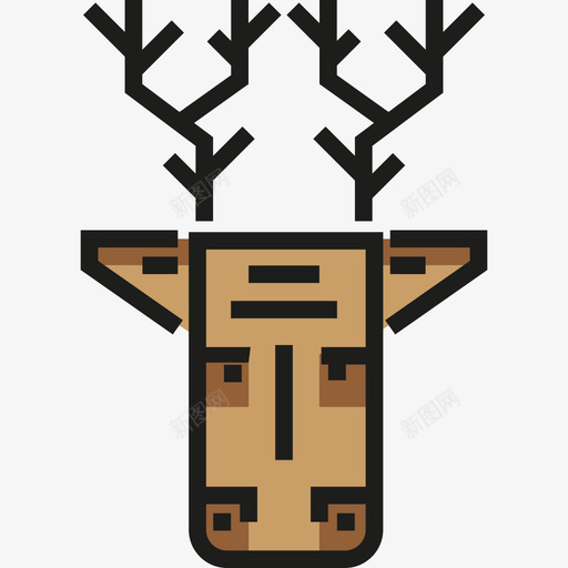 鹿动物2线性颜色图标svg_新图网 https://ixintu.com 动物2 线性颜色 鹿