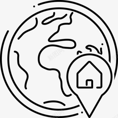 全球房地产定位导航图标图标