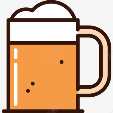 啤酒野生西部2线性颜色图标图标