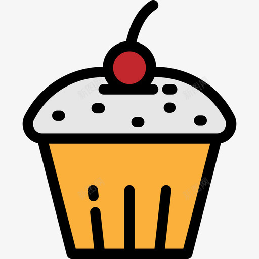 松饼食品和餐厅大包装颜色线性颜色图标svg_新图网 https://ixintu.com 松饼 线性颜色 食品和餐厅大包装颜色